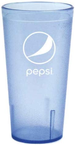 Impact 8 Restaurant Pepsi Cola Globe Transparent Blue Plastic Tumblers Cups 32oz