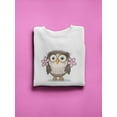 thumbnail image 3 of Cute Owl With Flowers Sweatshirt Women -SPIdeals Designs, Female Medium, 3 of 4