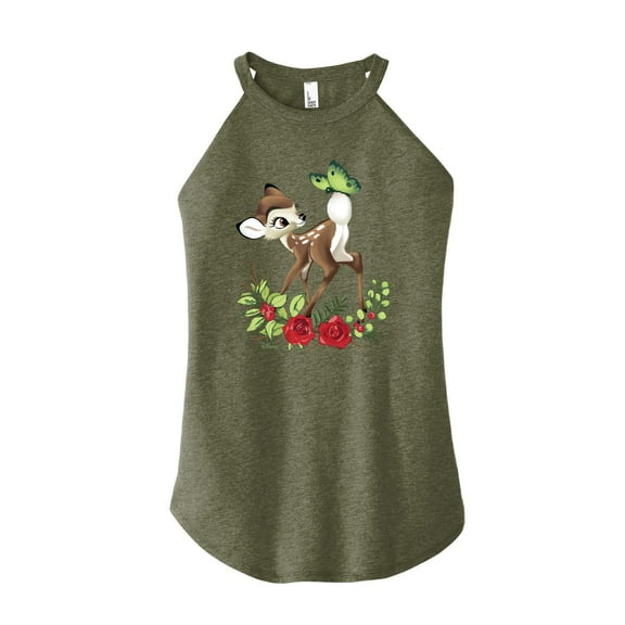 Disney Bambi - Christmas - Botanical Butterfly - Juniors High Neck Tank Top