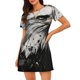 thumbnail image 1 of Fotbe Ink Style Bald Eagle Bata de Dormir para Mujer con Estampado, Camisón de Algodón de Manga Corta, Ropa de Dormir Casual, 1 of 6