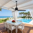 thumbnail image 6 of Parrot Uncle 42" IP65 Waterproof Plug-in Outdoor Ceiling Fan with Light and Remote, Black Propeller Ceiling Fan for Patio, 6 of 20