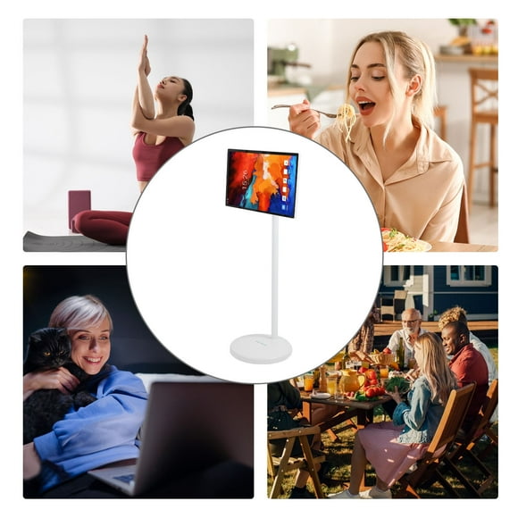 Portable Touchscreen TV, 24 Inch 6+128GB 12 Smart Screen HD LCD Screen Smart Monitor Mobile Touch Screen for Home Entertainment or Small Office