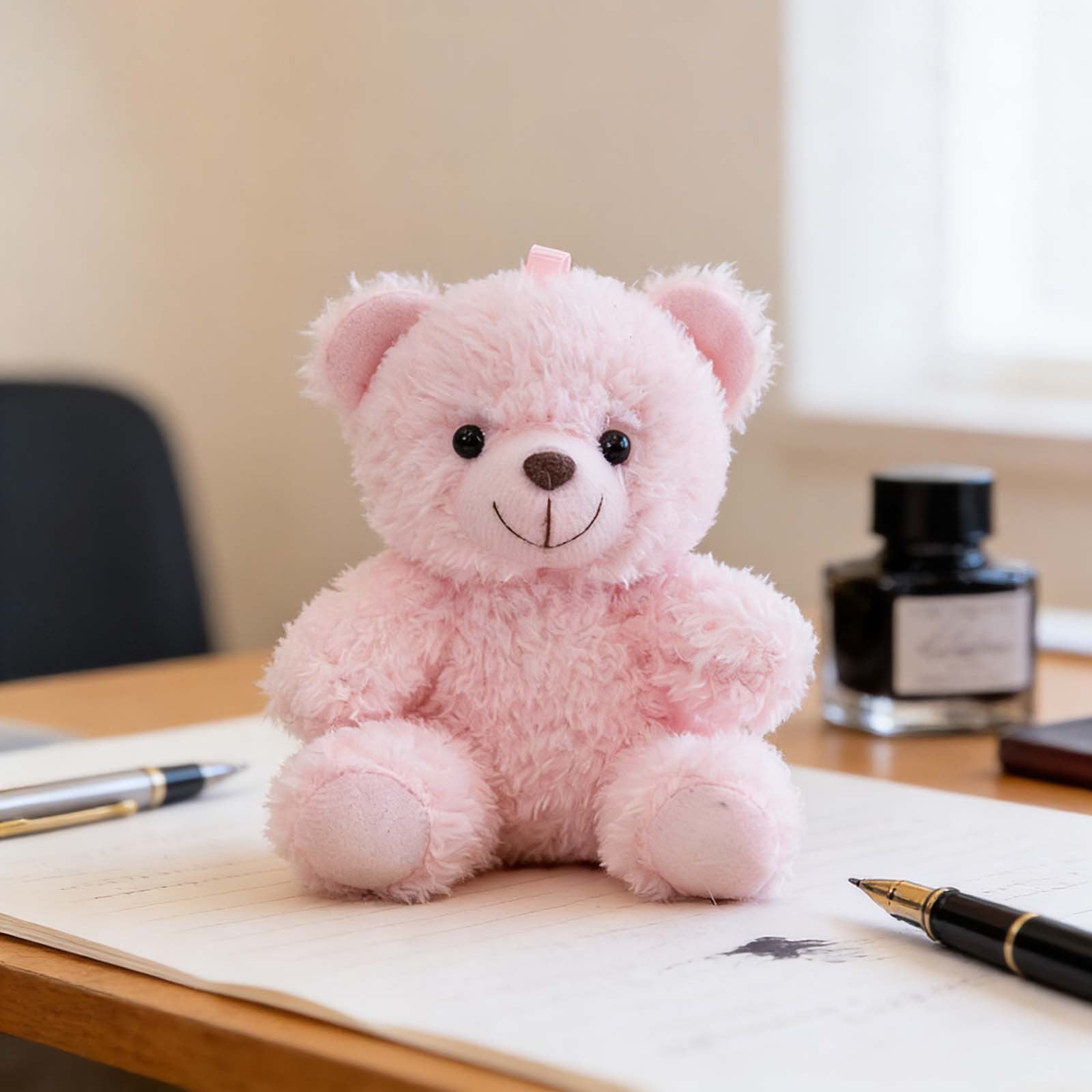 Plush Teddy Bear Soft Stuffed Animal Toy Huggable Sitting Bear Figurine for Home Bedroom Decor and Gift