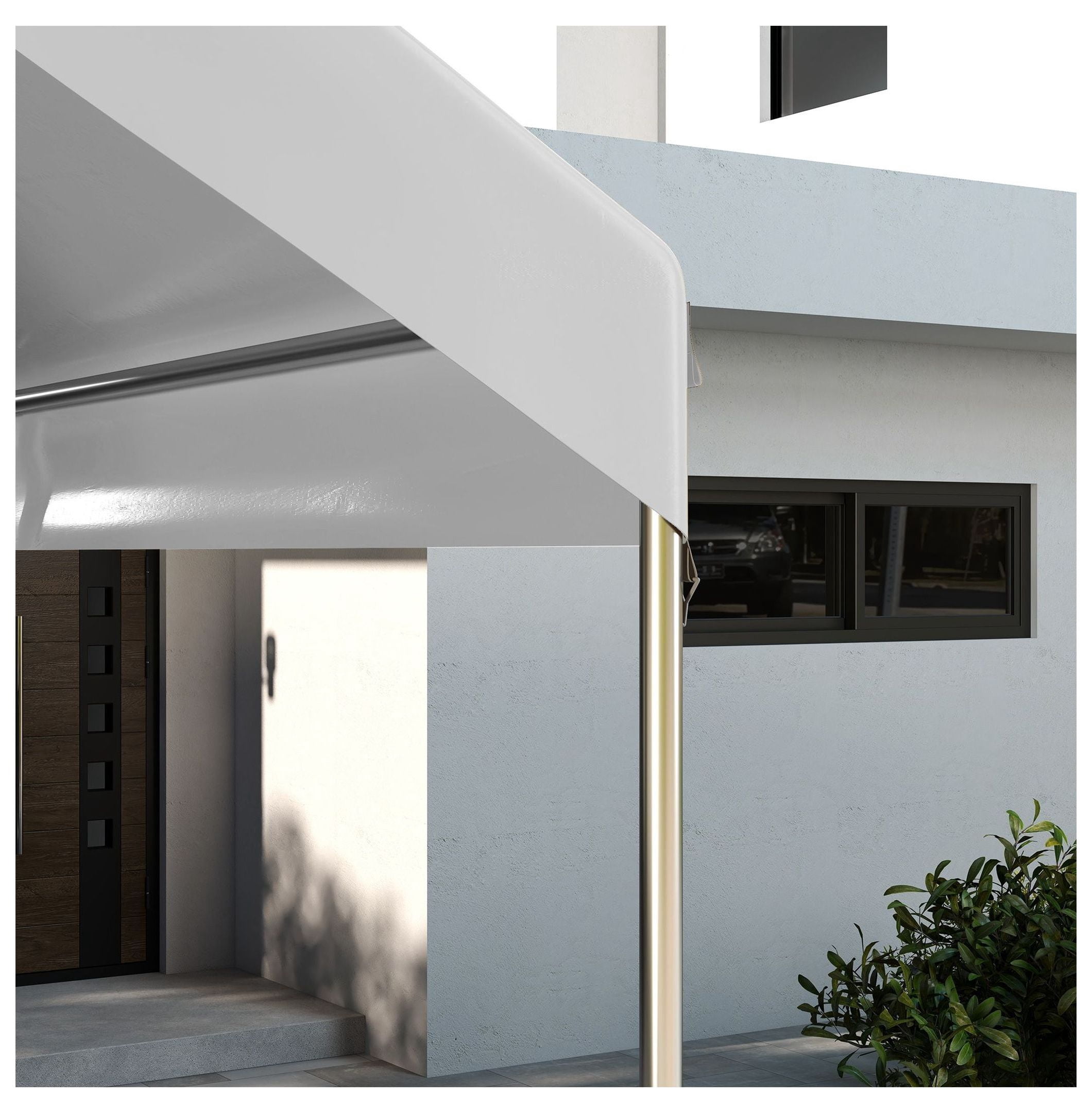 19.7' x 9.7' Carport Canopy Replacement - UV Resistant Car Cover with Bungee Cords - White - Fits 84C-386V00/207 Series