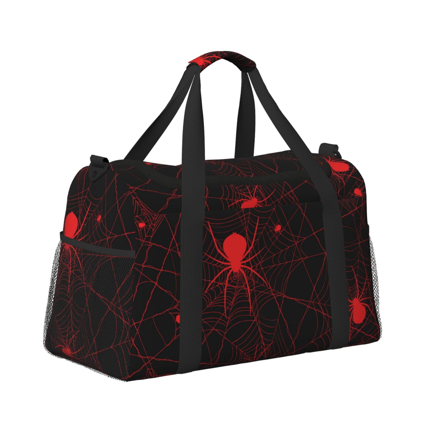 Fuzoiu Red Spider On The Web Print Travel Duffle Bag,Carry On Tote Bags,Duffel Bag,Sport Gym Bag, Hospital Bag for Labor and Delivery, Overnight Bag,Luggage Bag