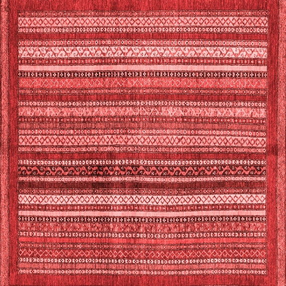 Ahgly Company Indoor Square Abstract Red Modern Area Rugs, 8' Square