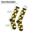 thumbnail image 5 of Daiia Sports Socks Geometric Pattern with Bee Printed Novelty Crew Socks for Men Women Knee High Socks Cotton Socks Soft & Breathable Support Unisex Socks, 5 of 9