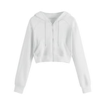 UAMVSH Fall Outfits for Women Half Zip Pullover Cropped Hoodie Sweatshirts Workout Jacket Tops with Pocket