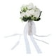 thumbnail image 5 of Flores artificiales realistas, modernas, elegantes, decorativas, ramo de novia para fotografía de boda, color blanco lechoso, 5 of 10