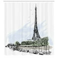 thumbnail image 3 of Ambesonne Paris Shower Curtain, Eiffel Tower Birds Trees, 69"Wx75"L, Black and White, 3 of 3