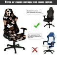 thumbnail image 6 of SCRAWLGOD Paw Cow Print Brown Black 4 PCS Gaming Chair Covers Cat Proof Game Computer Office Desk Chair Cover Protector with Armrest Slipcovers, 6 of 7