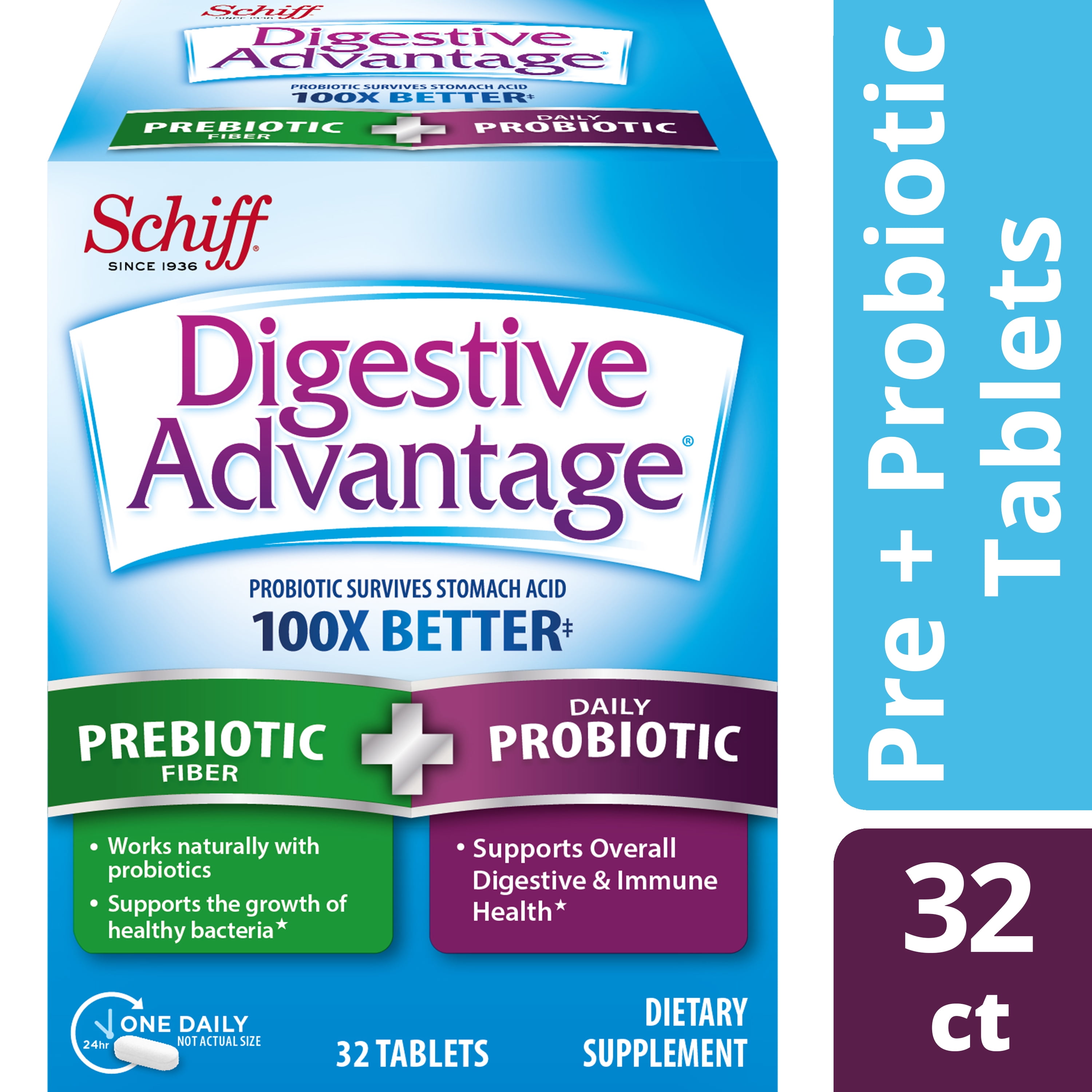 Digestive Advantage Prebiotic Plus Capsules Survives Better than 50