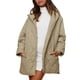 thumbnail image 1 of Chaquetas Largas para Mujer, Abrigo de Invierno de Moda para Mujer, Informal, de Negocios, con Capucha Acolchada de Rombos. Verde M, 1 of 8