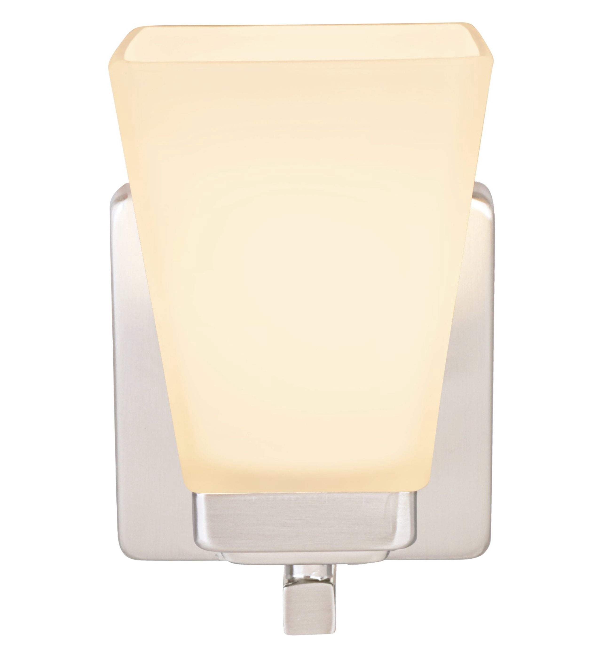 Aspen Creative 62206, One-Light Metal Bathroom Vanity Wall Light Fixture, 5" Wide, Transitional Design in Satin Nickel