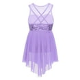 thumbnail image 2 of ZDHoor Girls Lyrical Modern Dance Dress Sleeveless Sequins Criss-Cross Back Camisole Ballet Dancing Costume Lavender 8, 2 of 6
