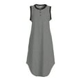 thumbnail image 5 of Time and Tru Women's Sleeveless Curve Hem Henley Midi Dress, 5 of 5