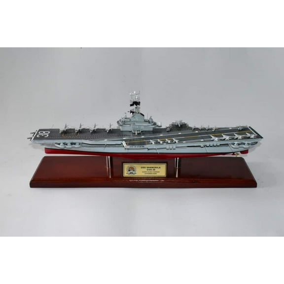USS Shangri-La CVA-38 Aircraft Carrier Model,Navy,Scale Model,Mahogany,24 inch,Essex Class