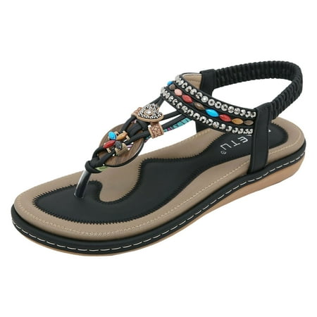 

PEASKJP Platform Sandals Women Women s Samantha Flat Strappy Lace-Up Sandal (Black 8.5)