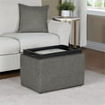 thumbnail image 2 of Pemberly Row Accent Storage Ottoman with Reversible Tray in Gray Fabric, 2 of 14
