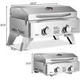 thumbnail image 4 of Portable Gas Grill for Outdoor with 2 Burner, Max 20,000 BTU total, Folding Legs, Built-in Thermometer, Travel Locks, Stainless Steel Tabletop Propane Gas Grill for Camping Picnic Cooking BBQ, 4 of 8