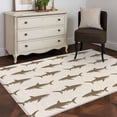 thumbnail image 3 of Abstract Sharks Area Rugs 4x6 ft Vintage Brown Fish Simple Style Ocean Life Washable Rug Non Slip Indoor Carpet Absorbent Floor Mat for Living Room Bedroom Dining Room, 3 of 9
