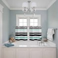thumbnail image 3 of Turquoise Black Stripe Kitchen Curtains Small Short 39 Inch Length, Modern Abstract Coarse Striped Grommet Top Bedroom Living Room Curtains, Light Filtering Cafe Curtain Drapes 2 Panels Set 55''x39'', 3 of 9