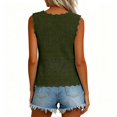 thumbnail image 6 of Gsakboxl Summer Tops 2026 Women Hollow Out Crochet Wave Trim Sleeveless Knit Tank Top Loose Fit Breathable Summer Resort Beach Vacation Outfit Camisole Vest Army Green XXL, 6 of 7