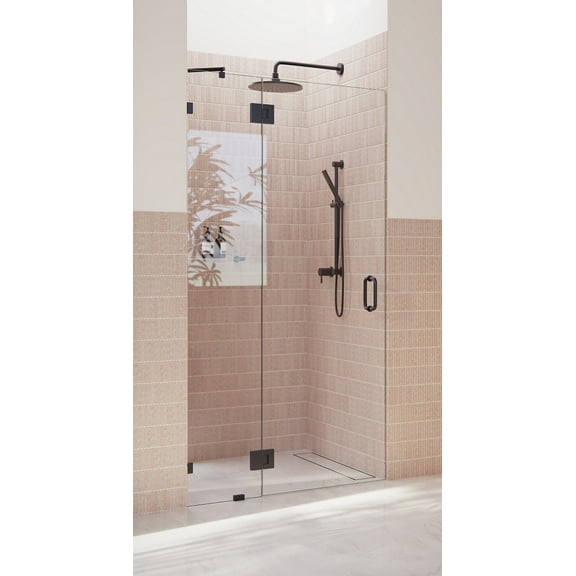 Halo 42.25 in. x 78 in. Glass Hinged Glass Shower Enclosure