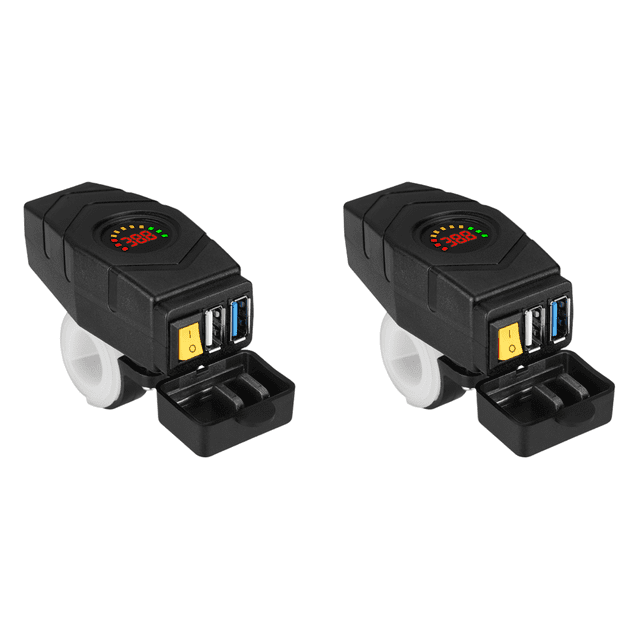 Cargador Bicicleta Eléctrica QC3.0 28W Adaptador Carga Rápida USB Dual (manillar) Rojo
