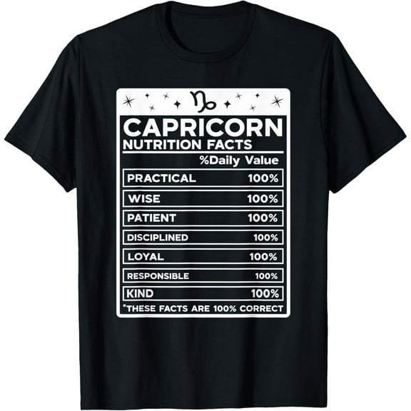 Capricorn Nutritional Style Zodiac Design, Capricorn T-Shirt