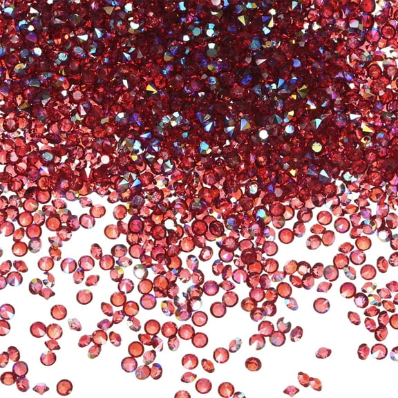14400-Pack Acrylic Diamonds, 0.12 Inch/3mm Wedding Table Scatter Confetti Crystals, Acrylic Diamonds Gems [Dark Red AB]