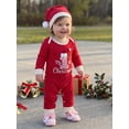thumbnail image 3 of Cjfdfy Newborn Baby Boy Girl Christmas Romper Outfit My 1St Christmas Long Sleeve knit Romper And Santa Hat Set Infant Cute My First Christmas Fall Winter Holiday Set 0-18M, 3 of 9
