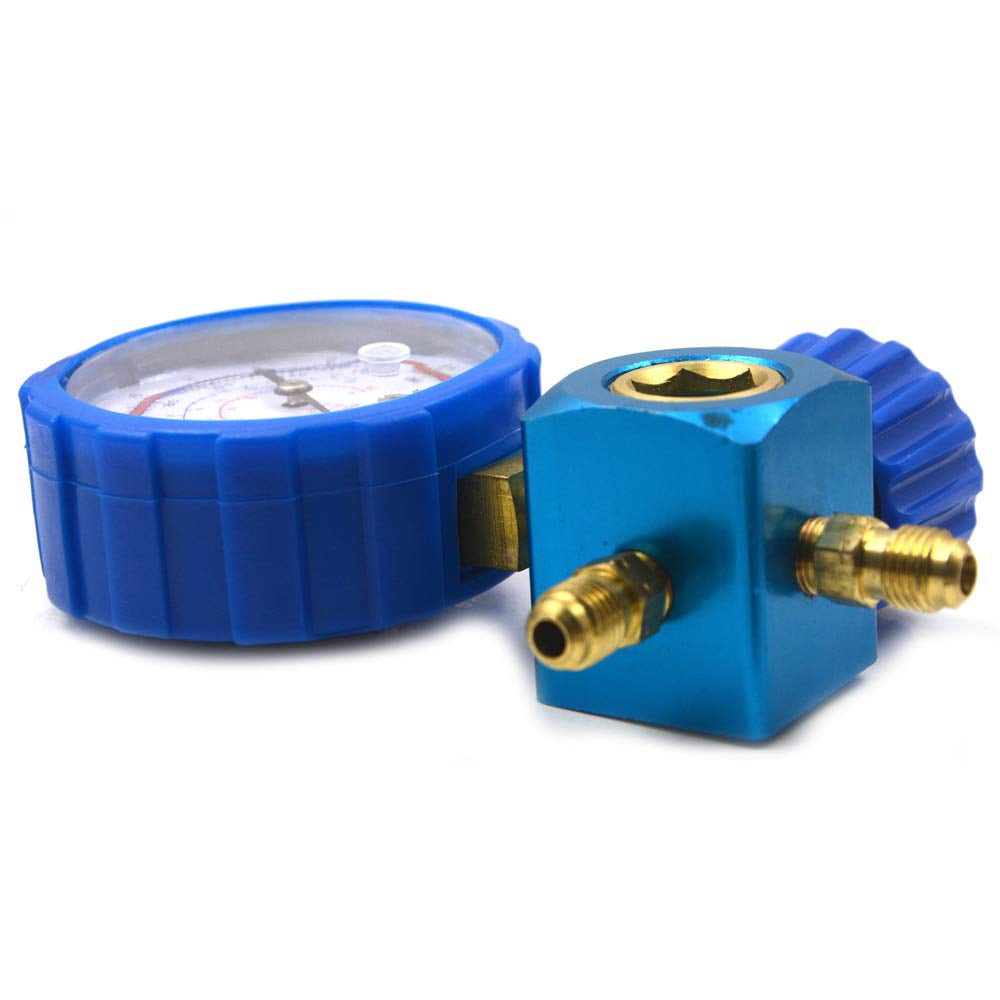 Nikauto Car AC R12 R22 R404a R134a Psi Manifold Gauge Set Tool Kits High Low Pressure (Blue)