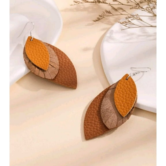 Pumpkin Spice Triple Layer Earrings