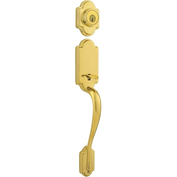 Kwikset 800ANLIP-S.STRKP Arlington Sectional Single Cylinder Keyed Entry Exterior Pack Handleset with SmartKey - Lifetime Polished Brass