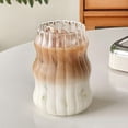 thumbnail image 4 of 2 vasos vintage para beber, vasos de vidrio ondulado de 530 ml, vasos para café helado con forma de calabaza, vasos para bebidas con forma de onda, cristalería acanalada, vaso para cerveza, 4 of 4