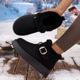 thumbnail image 4 of Faux Suede Ankle Boots for Women Winter Warm Fleece Lined Outdoor Platform Snow Booties Shoes Adjustable Buckle, 4 of 9