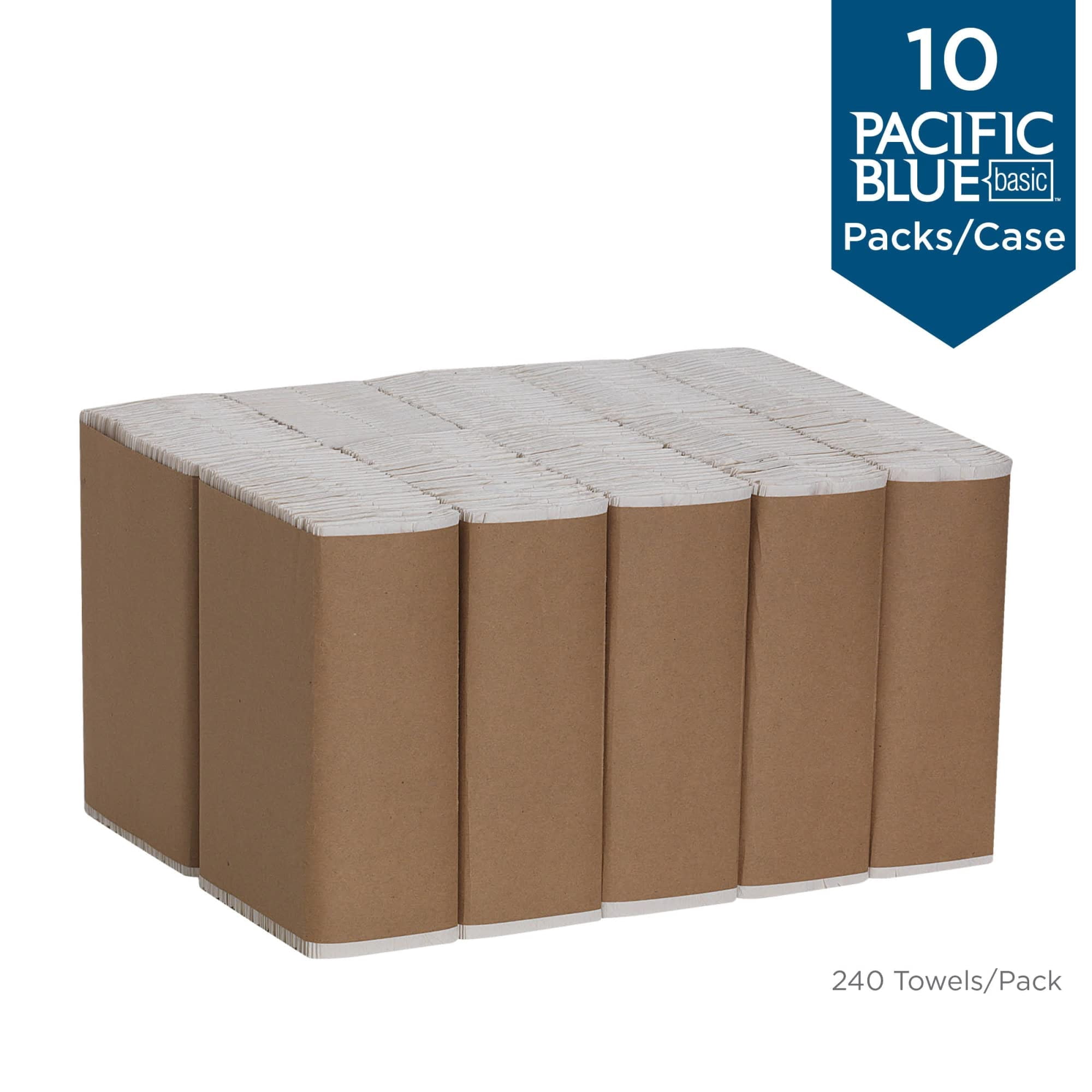 Pacific Blue Basic™ By GP PRO™ C-Fold Paper Towels, 100% Recycled, White, 240 Sheets Per Pack, Pack Of 10