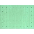 thumbnail image 1 of Ahgly Company Machine Washable Indoor Rectangle Solid Turquoise Blue Modern Area Rugs, 7' x 10', 1 of 4
