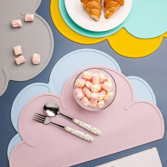 OUNONA Silicone Dining Table Placemat Set, Non- , , Easy to Clean, Protects from and Spills