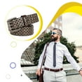 thumbnail image 3 of Baohd Authentic Leather Belt Unisex For Punk Rock Style Lovers Versatile Authentic Hip Hop Belts For Men coffee 110cm 1Set, 3 of 6