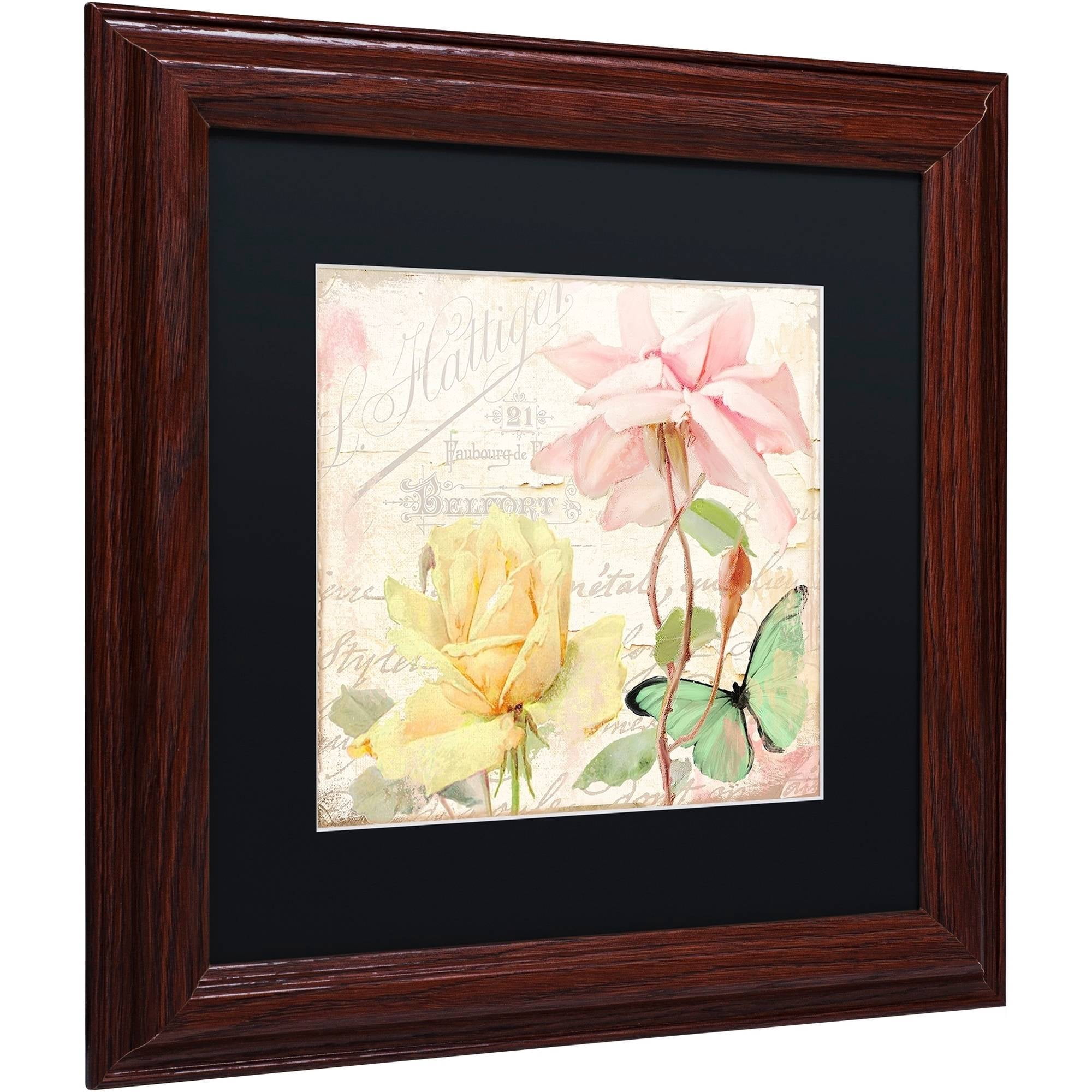 Trademark Fine Art "Florabella IV" Canvas Art by Color Bakery Black Matte, Wood Frame