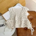 thumbnail image 5 of Women Hollow Crochet Knit Sweater Vest Waistcoat Sexy V-Neck Split Tie Up Bandage Beach Sleeveless Crop Tank Top Jacket, 5 of 11