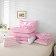 thumbnail image 4 of Erosebridal Monogrammed K Bedding Sets Queen Size, Initial Letter Comforter Sets with Sheets, Pink Bow Reversible Bed Set, Super Cozy Bedroom Decor, 7-Piece, 4 of 6
