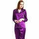Combinaison Pyjama Pyjama en Satin de Soie pour Femmes à Manches Longues – image 1 sur 6