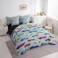 thumbnail image 2 of Castle Fairy Rustic Wood Happy Camping Bedding Comforter Set 7pcs for Adults, Camo Camper Tree Queen Bedding Sets for Bedroom, Mint Teal,Black Reversible, 2 of 7