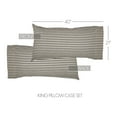 thumbnail image 5 of VHC Brands Ashmont Ticking Striped Cotton Farmhouse King Bedding Accessory, Pillowcase Set 21x40, Charcoal Grey, 5 of 6