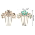 thumbnail image 2 of 1 Pc Women Three Flowers Hair Insert Comb for Straight Thick Wavy Hair Blue Alloy Rhinestone, 2 of 3