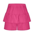 thumbnail image 6 of REALiKUN Women Smocked Ruffle Mini Skirts Summer High Waisted Tiered Short Skirt with Shorts Underneath, 6 of 7