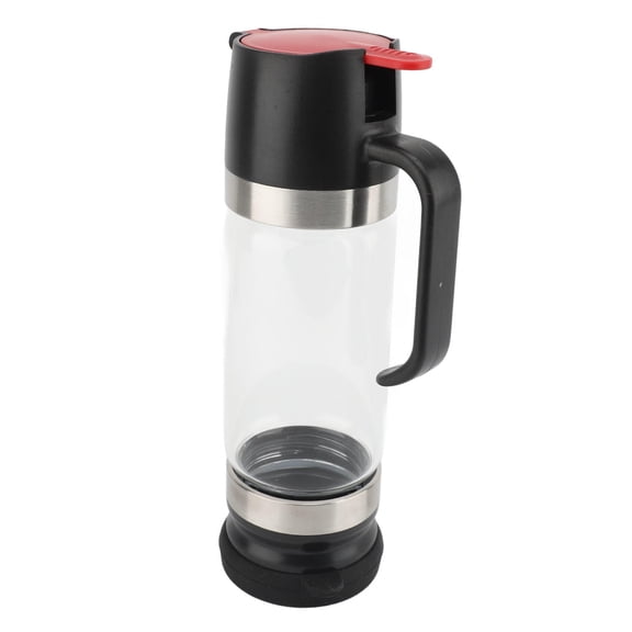 Yajisi 350ml No Drip Honey Dispenser, Clear Glass Syrup Dispenser with Handle, Black for Coffee Shops & Restaurants, 10.2x5.1x3.5in